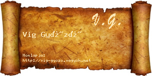 Vig Győző névjegykártya